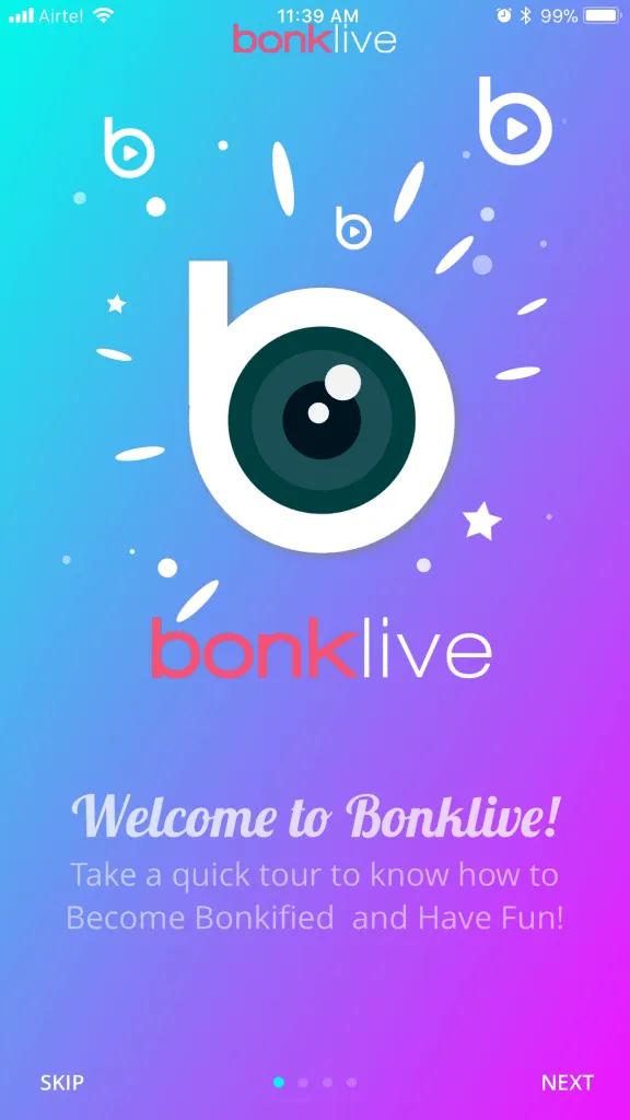 BonkLive Welcome Screeen